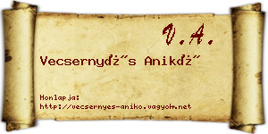 Vecsernyés Anikó névjegykártya